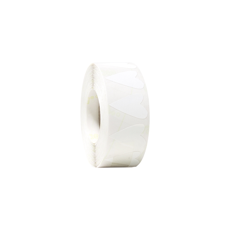 Presentetiketter modern heart vit ribbad - 2
