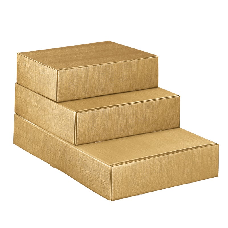 Presentlåda/flasklåda linnepräglad guld