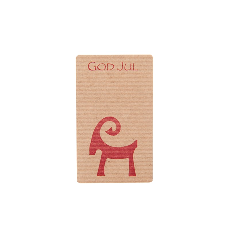Etikett julbock God Jul - 2