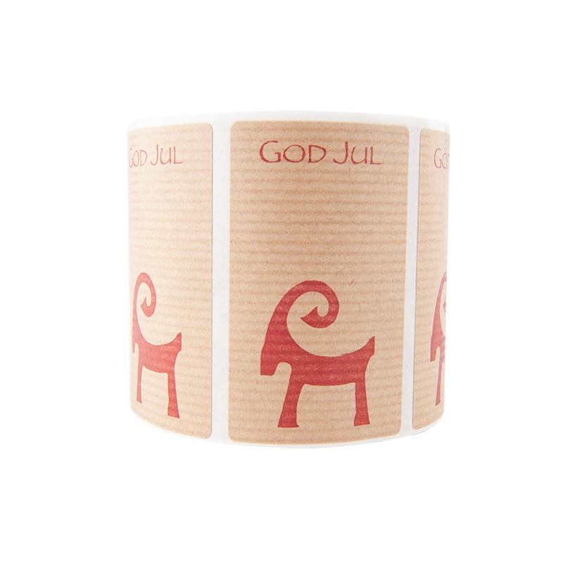 Etikett julbock God Jul - 3