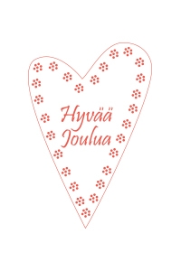 Juletikett hjärta, Tarra Sydän, Hyvää joulua