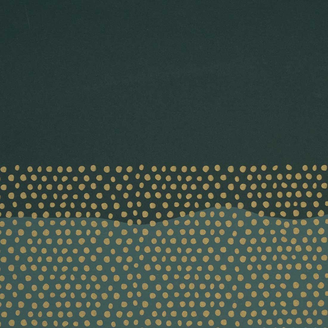 Presentpapper Half Dots Green/Gold - 1
