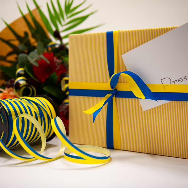 Presentband Blå/Gul - 2