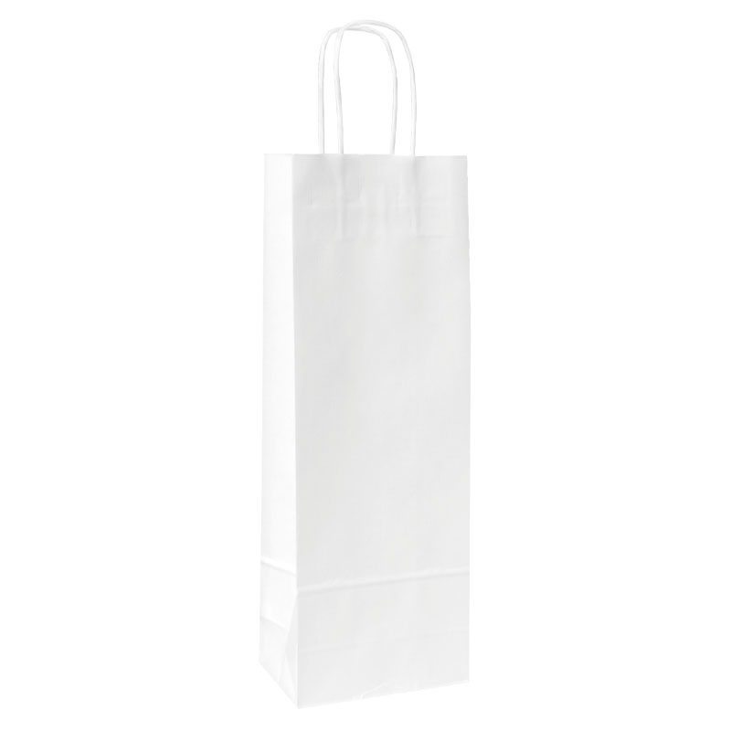 Flaskpåse med tvinnade handtag vit