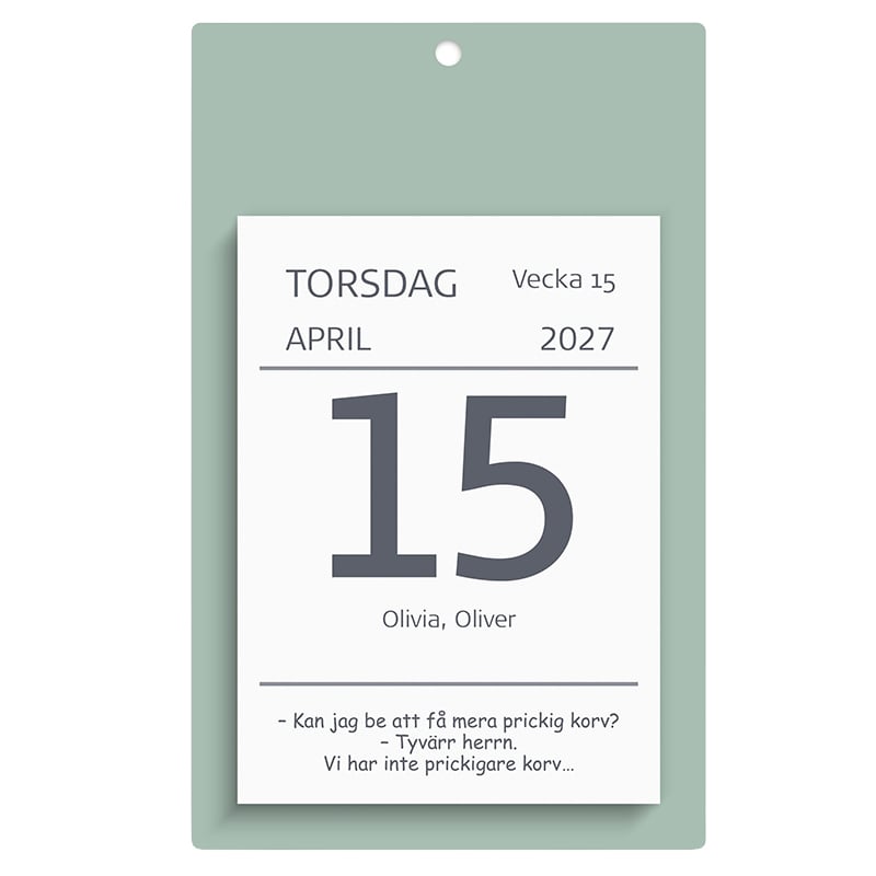 Väggplån med dagblock Humor 2027 - 2