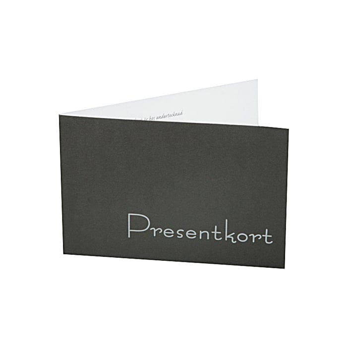 Presentkort svart med silvertext - 2