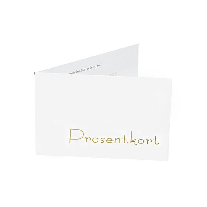 Presentkort vitt med guldtext - 2