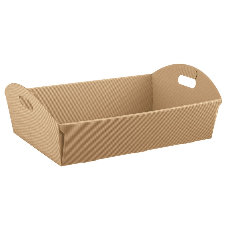 Kartongbricka wellstruktur natur med handtag - 2