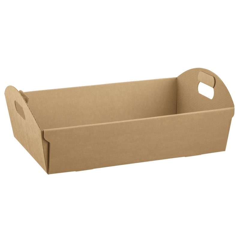 Kartongbricka slät natur med handtag - 2