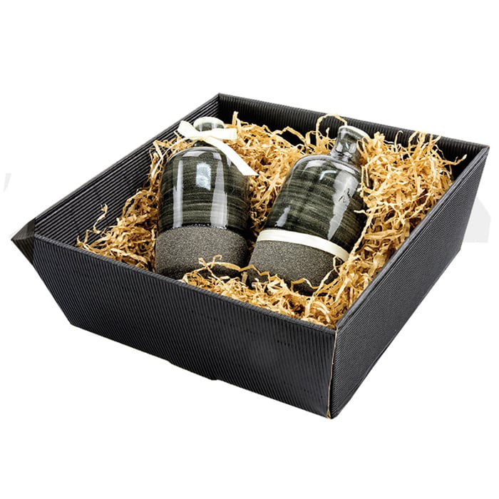 Presentbricka wellstruktur svart - 2