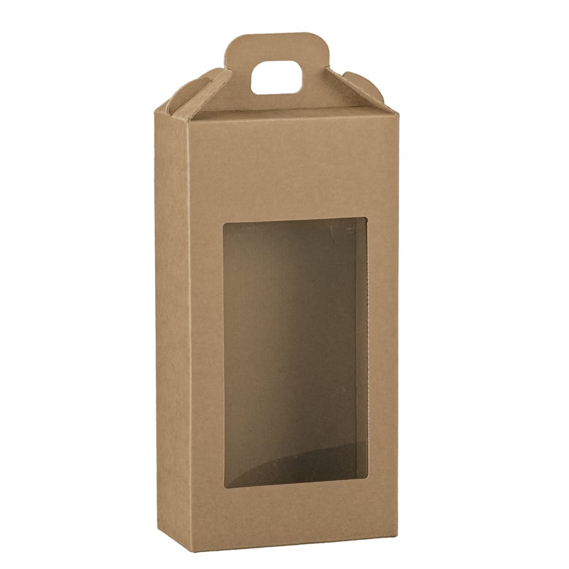 Presentbox hög natur med fönster och handtag