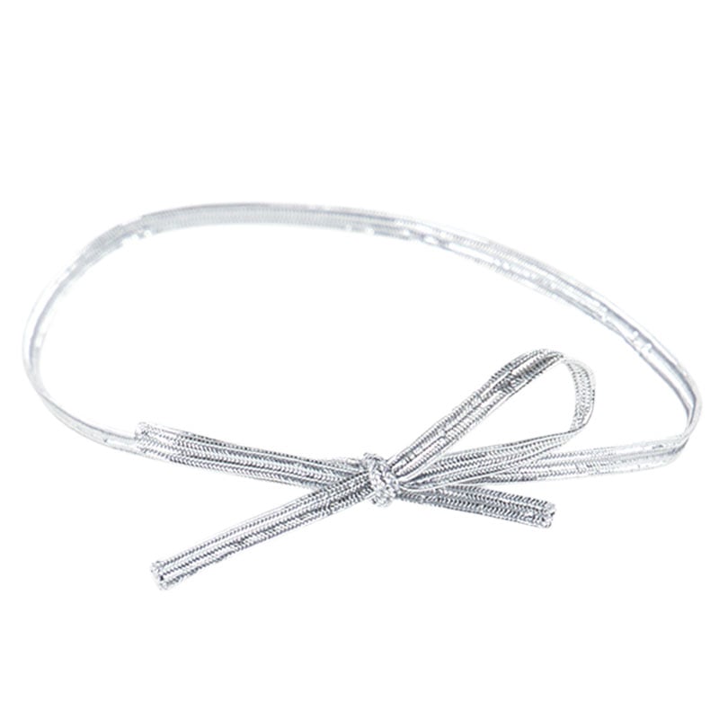 Presentrosett elastisk textil silver - 1