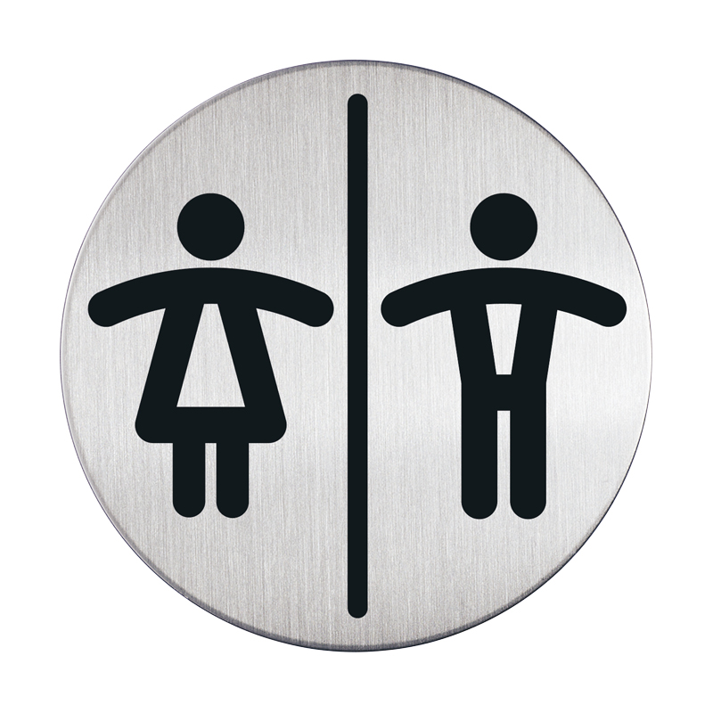 Symbolskylt Rund - WC Dam & Herr - 1