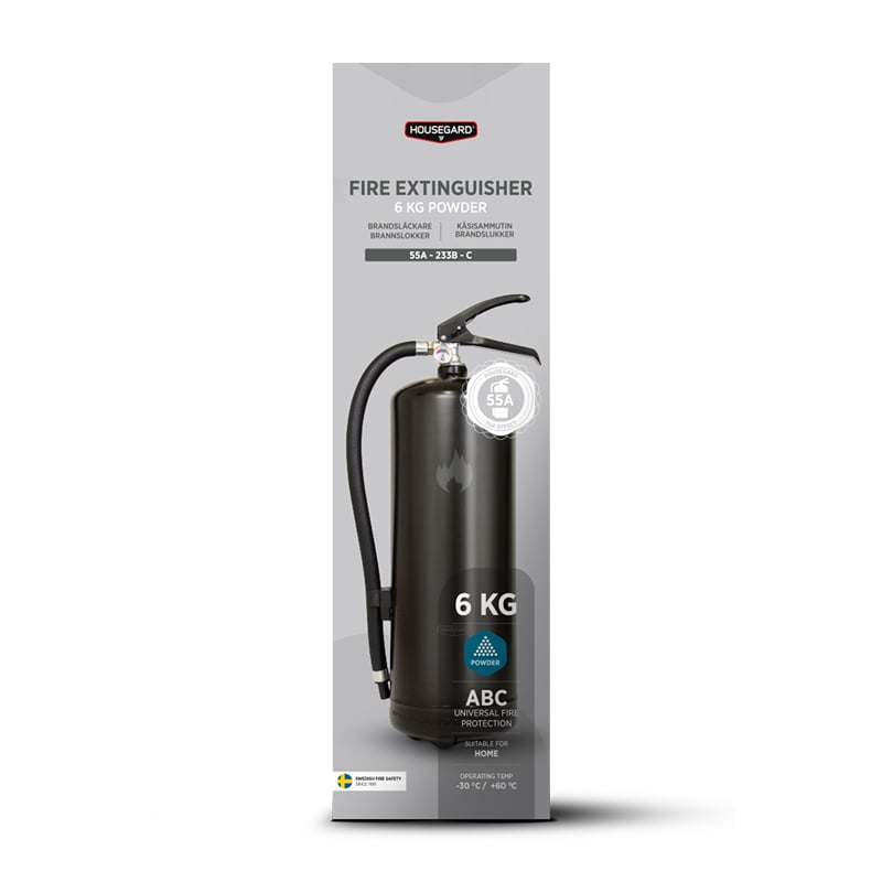 Brandsläckare Pulver Design Svart Housegard 6 kg - 2