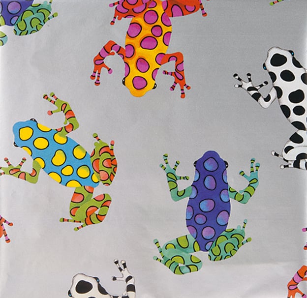 Presentpapper Färgglada grodor - 1