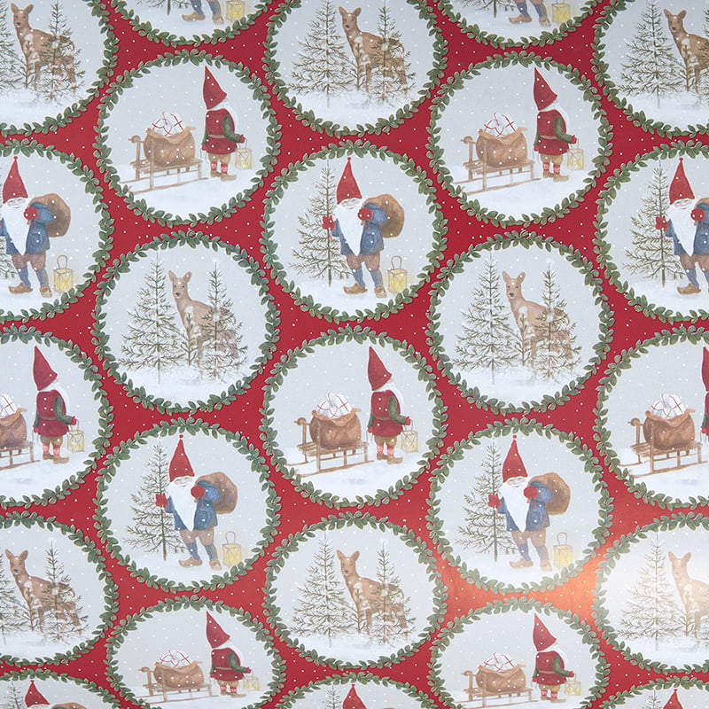 Julpapper Deer and Santa - 1