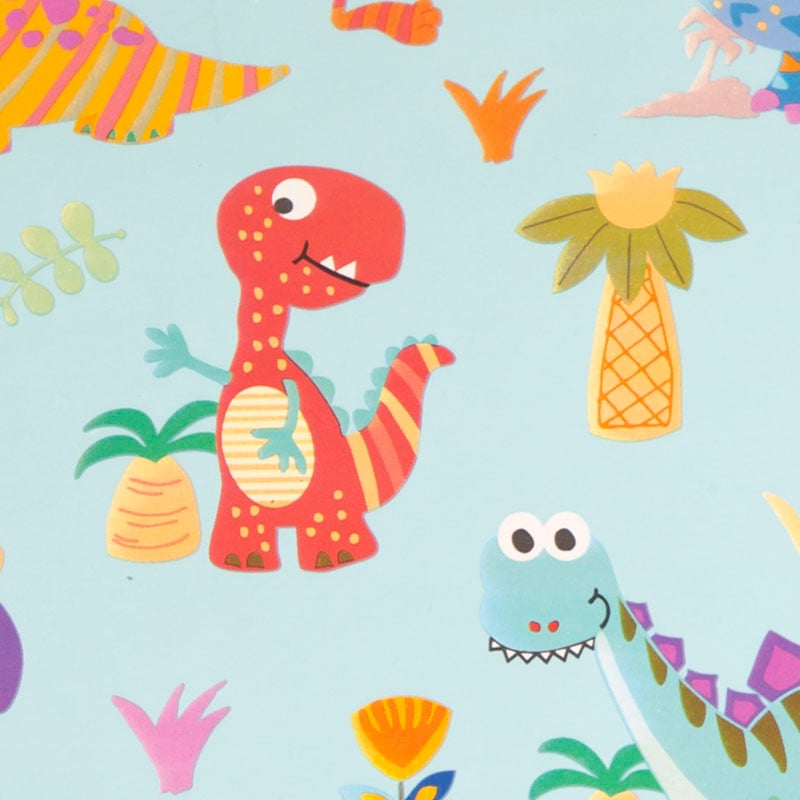 Presentpapper Dino blue - 1