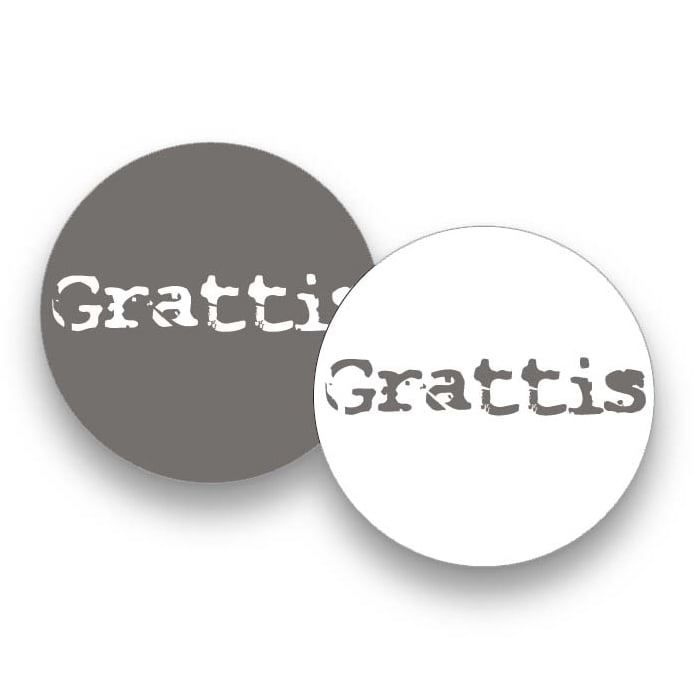 Etikett rund Grattis - 1