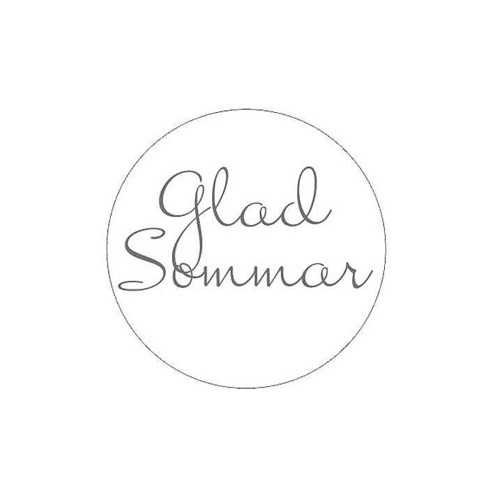 Etikett rund vit/gråbrun matt Glad Sommar - 1