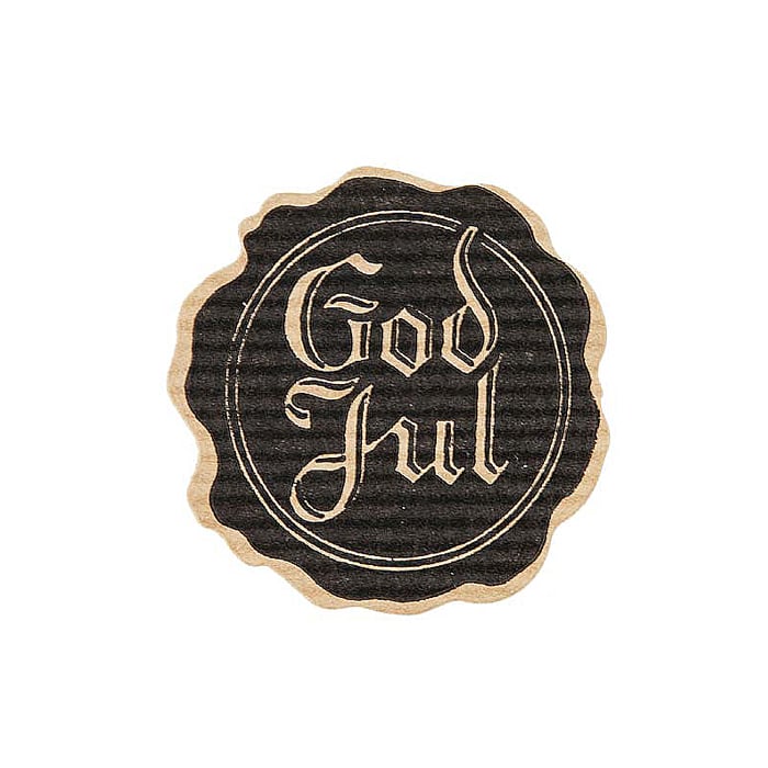 God Jul sigill svart/natur ribbad - 1