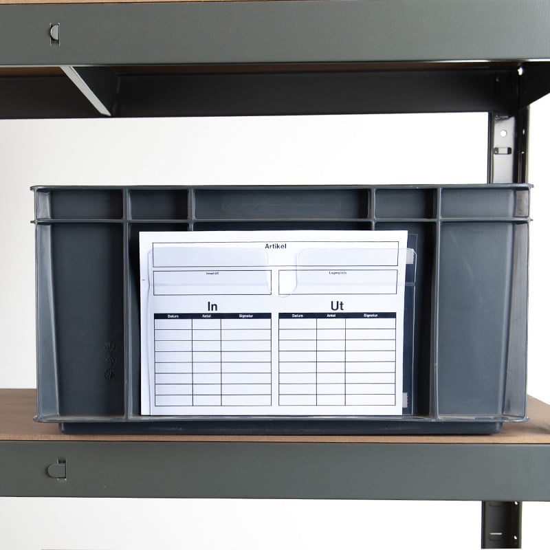 Etiketthållare i A4 och A5 format för plastbackar och lådor