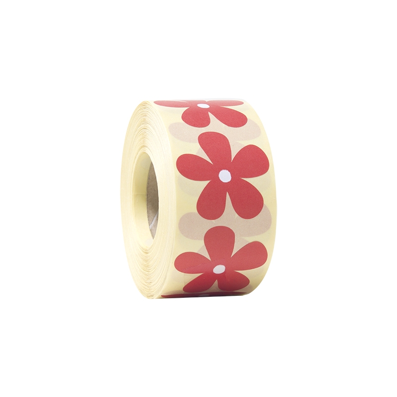 Presentetiketter blomma röd - 1