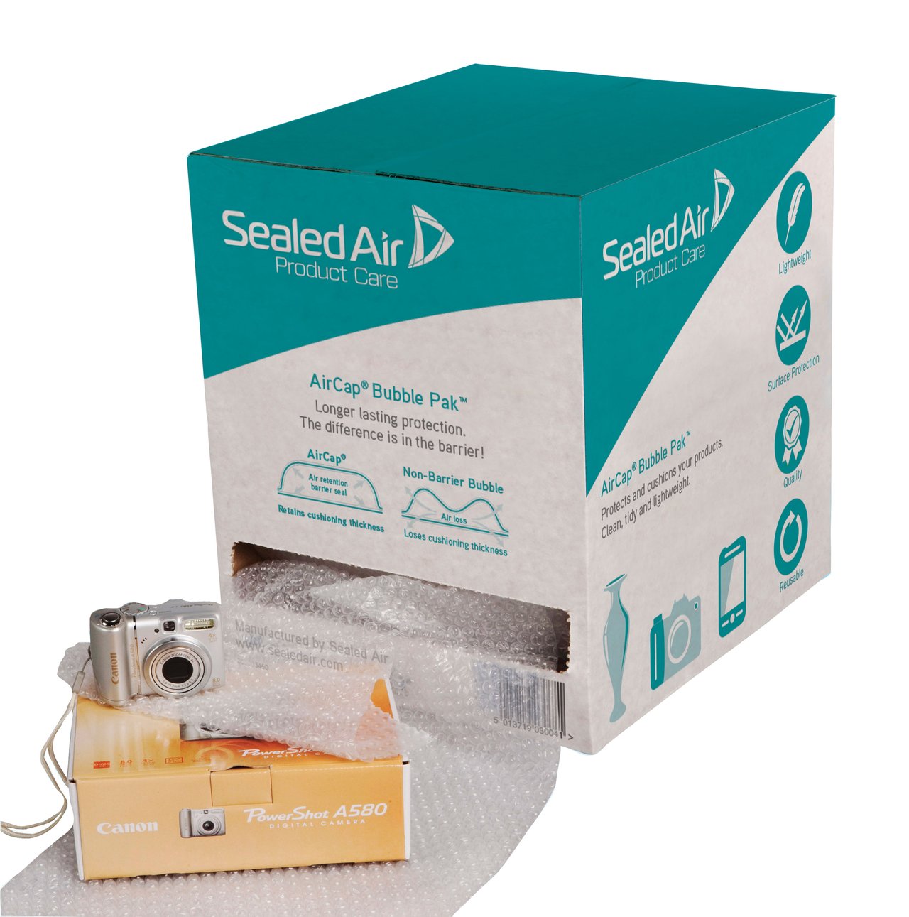 Bubbelplast i dispenserbox