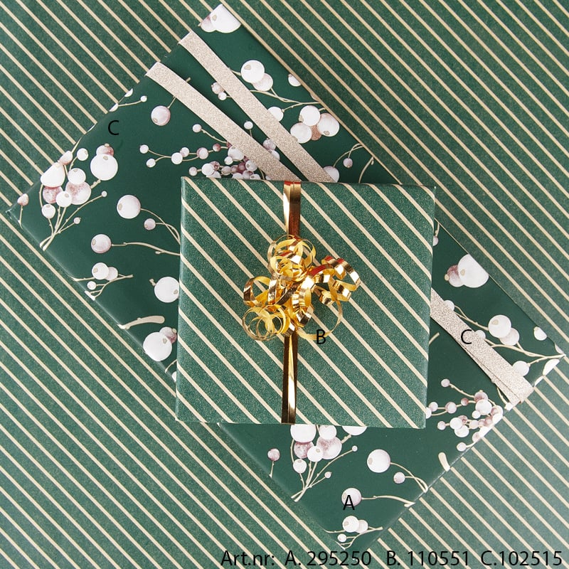 Presentpapper Elegant rand grön - 3