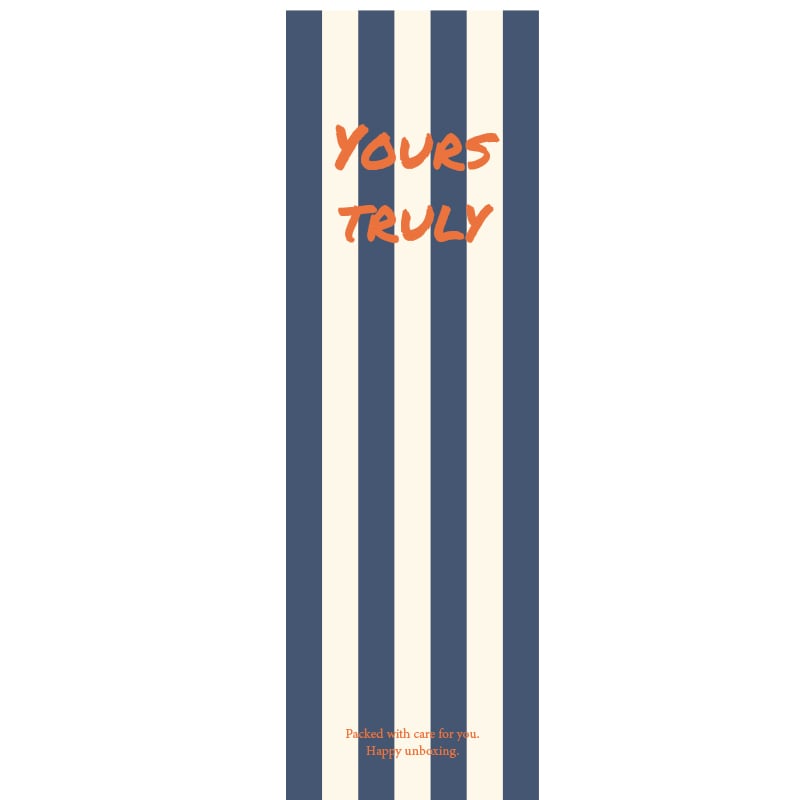 Förslutningsetikett Striped Stories blue/creme - 2