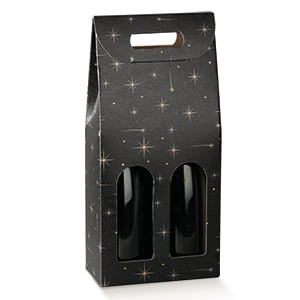 Flasklåda Constellation svart med fönster