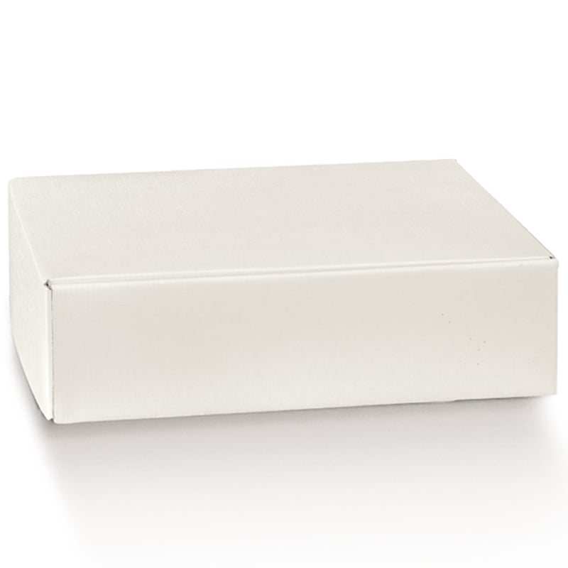 Presentkartong/flasklåda Fibra vit, linnepräglad - 2