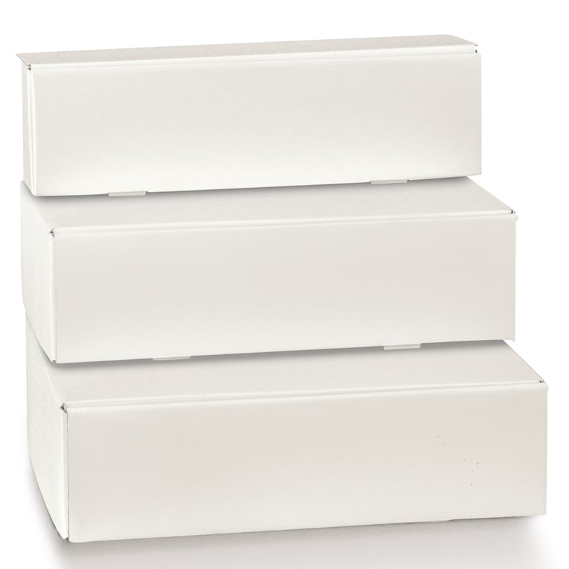 Presentkartong/flasklåda Fibra vit, linnepräglad - 1