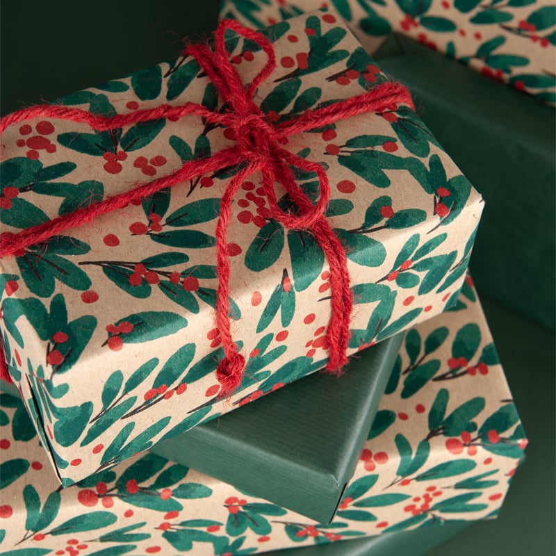 Presentpapper Holly Jolly - 2