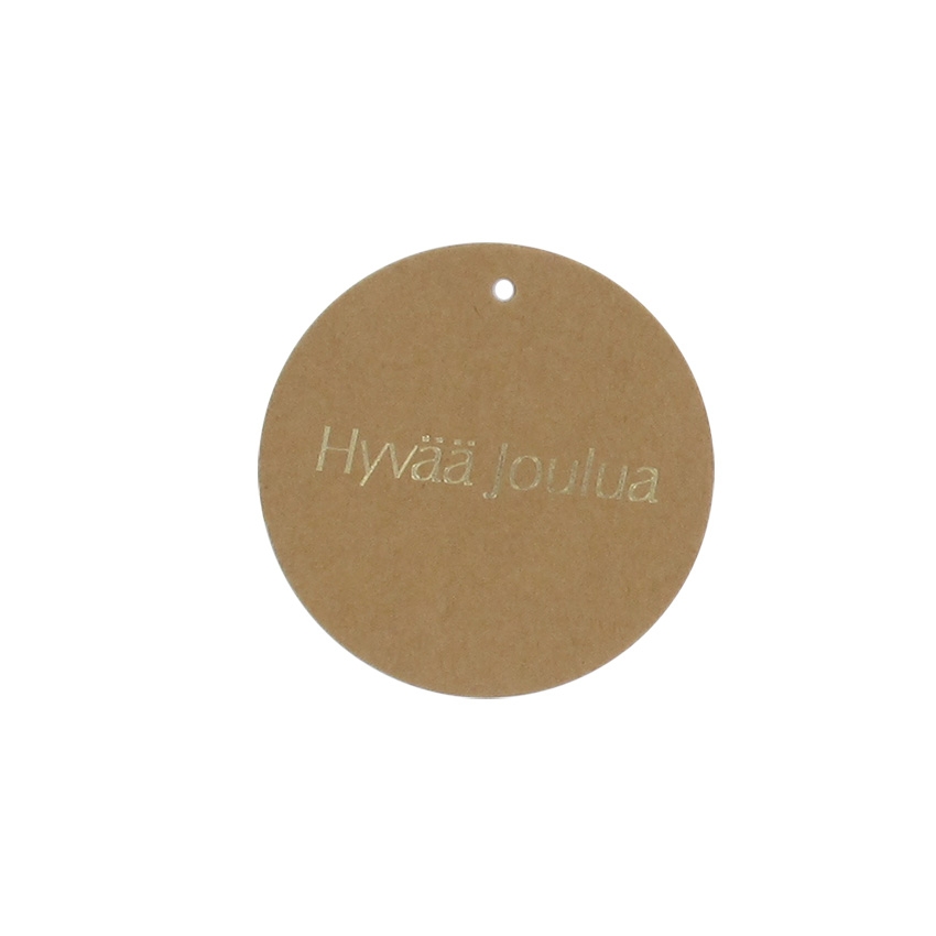Hängetikett hyvää joulua brun rund   UTFÖRSÄLJNING - 1
