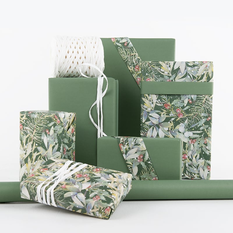 Presentpapper Winter green - 2