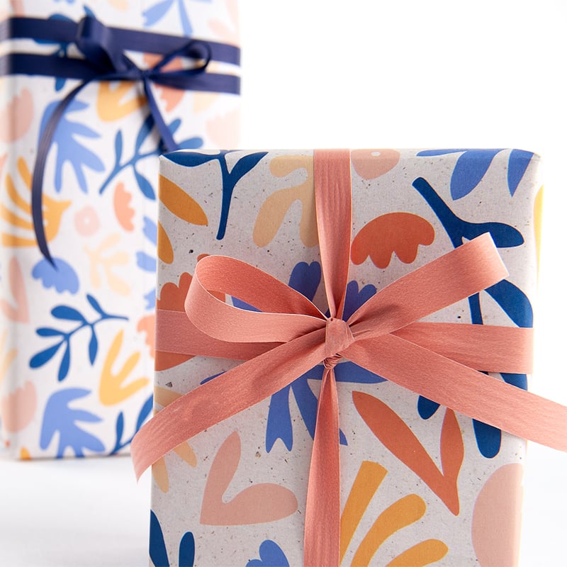 Presentpapper Modern Plants Blue - 2