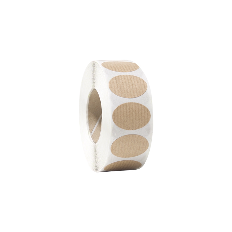 Presentetiketter oval ribbad kraft - 1