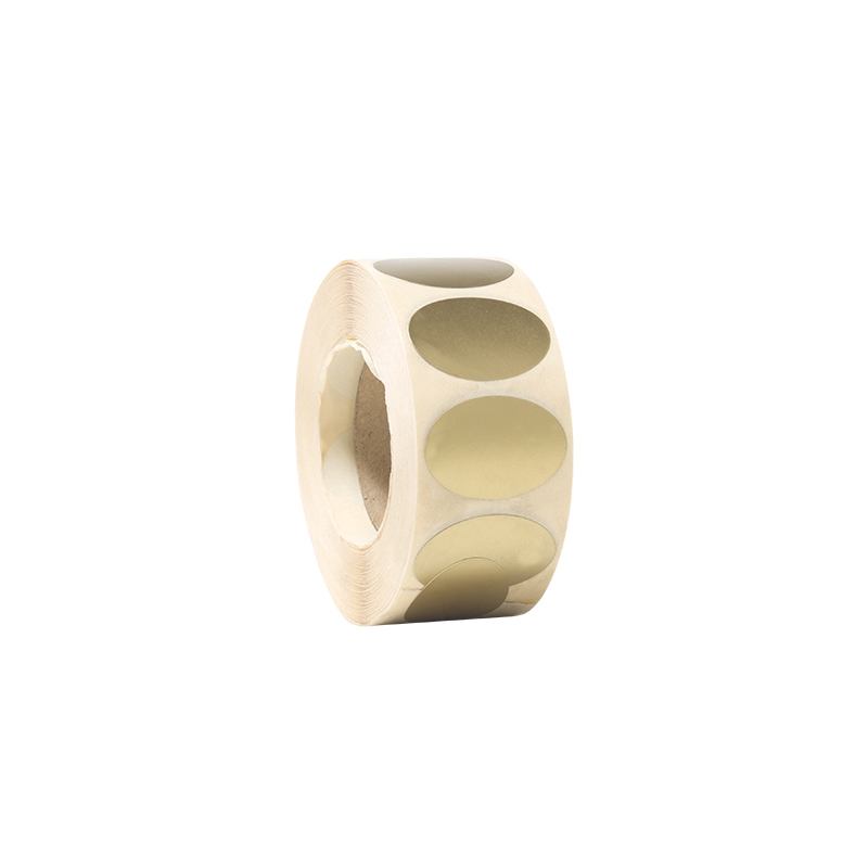 Presentetiketter oval matt guld - 1