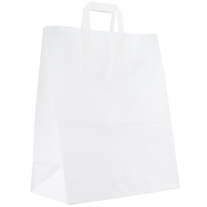 Papperspåse Vit Platta handtag