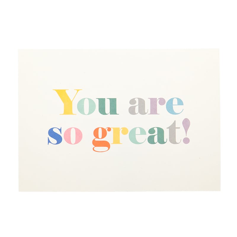 Tackkort POP pastell "You are so great" UTFÖRSÄLJNING