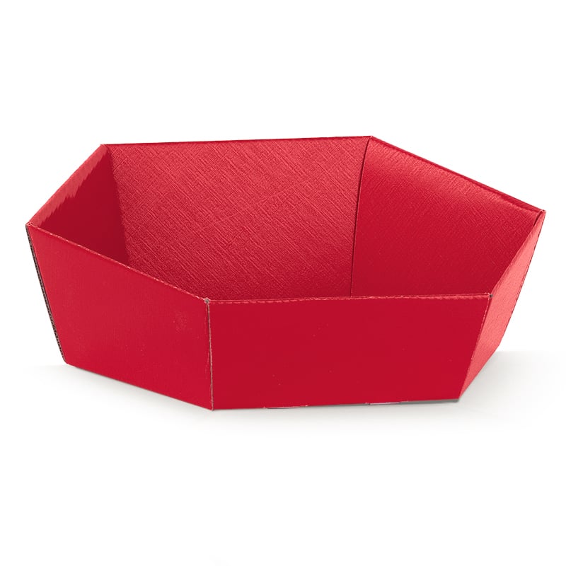 Presentbricka Hexagon Fibra röd - 1