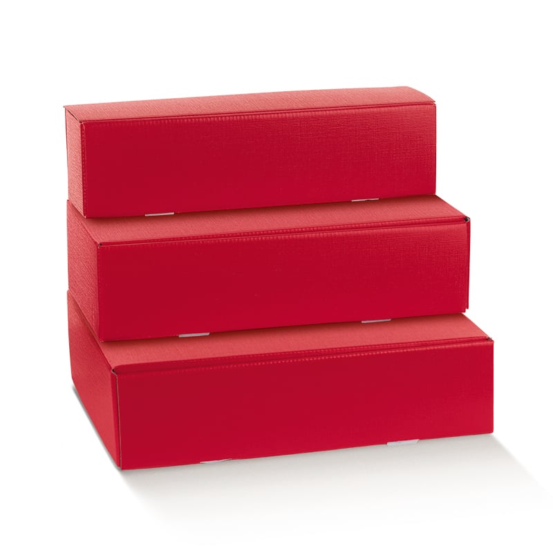 Presentkartong/flasklåda Fibra röd