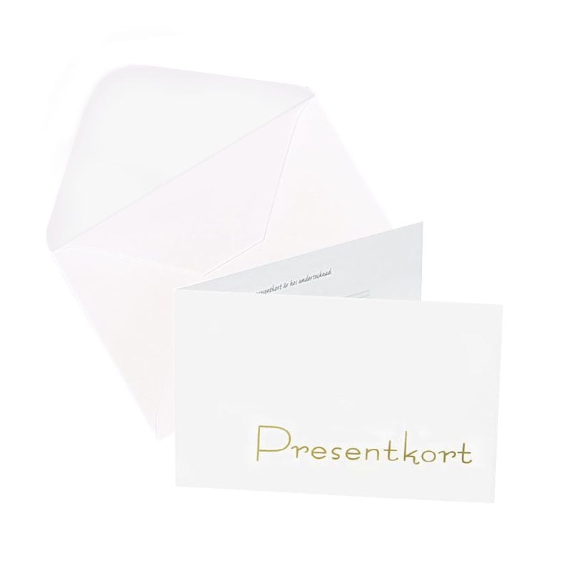 Presentkort vitt med guldtext - 1