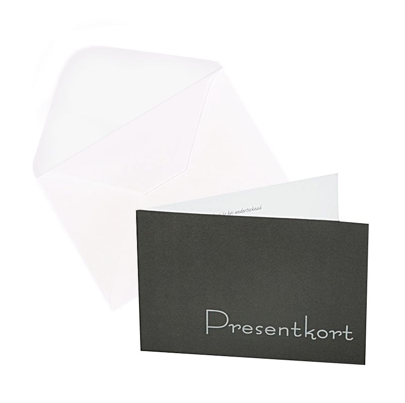 Presentkort svart med silvertext - 1