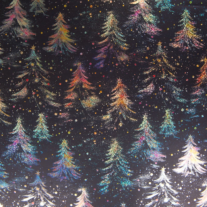 Julpapper Metallisk skog - 1