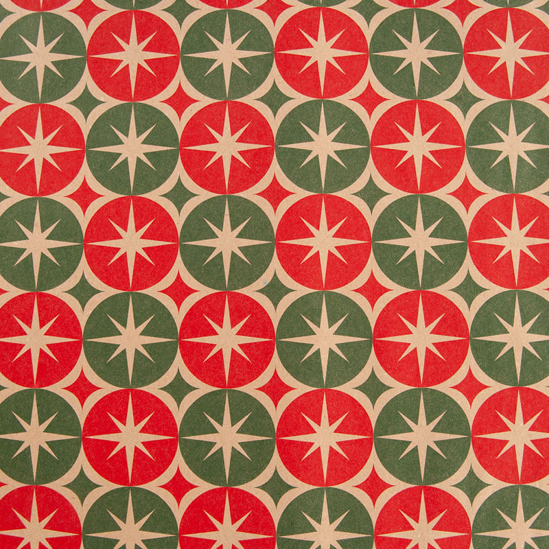 Presentpapper Retro Julstjärna - 1