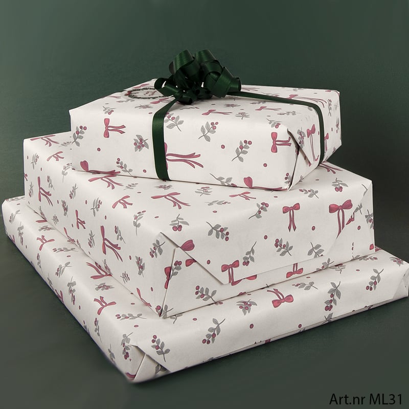 Presentpapper Winter Bows & Berries - 2