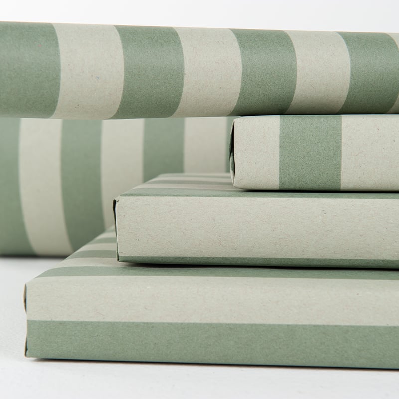 Presentpapper Stripes Green - 2