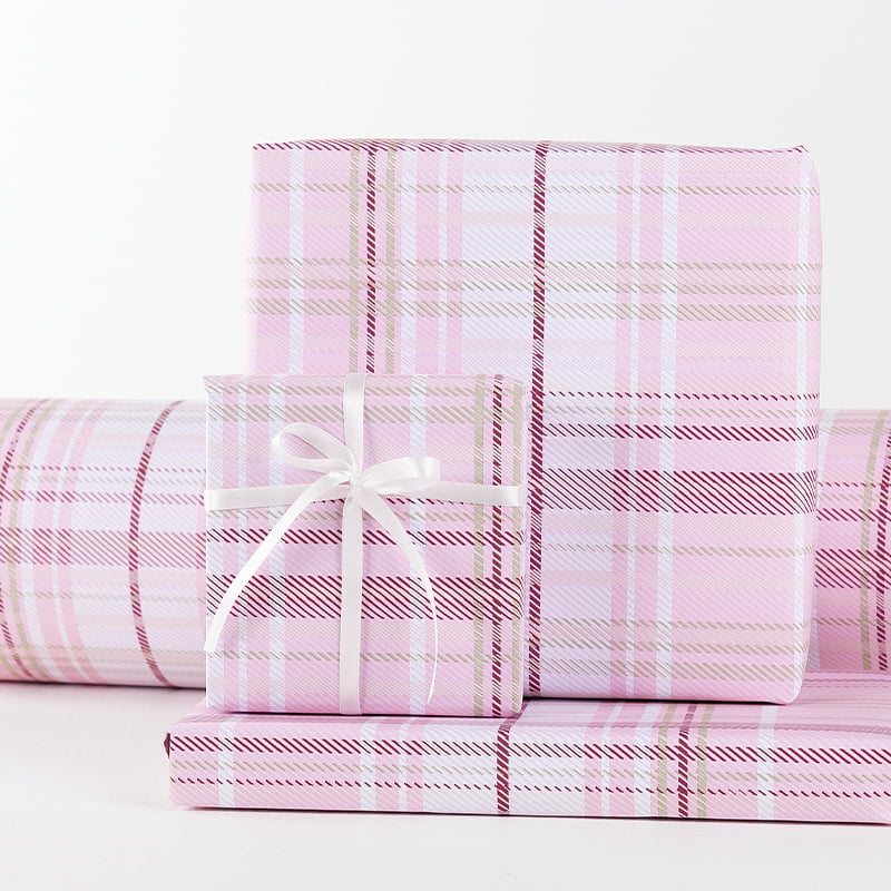 Presentpapper Tartan Rosa - 2