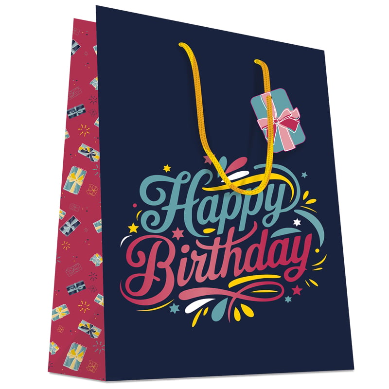 Presentpåse Happy Birthday med bomullshandtag Nyhet! - 1